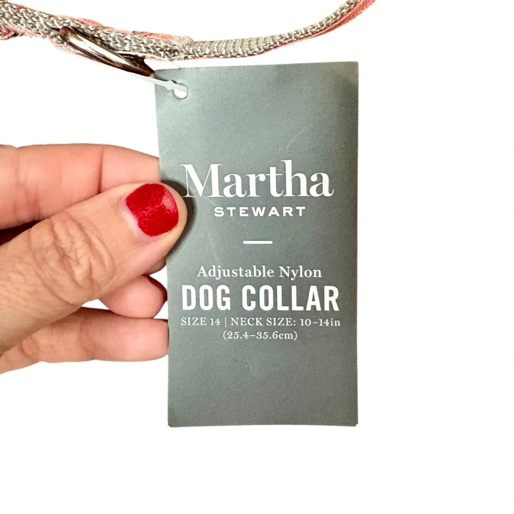 Martha Stewart NWT adjustable nylon dog collars in size 14 & 16